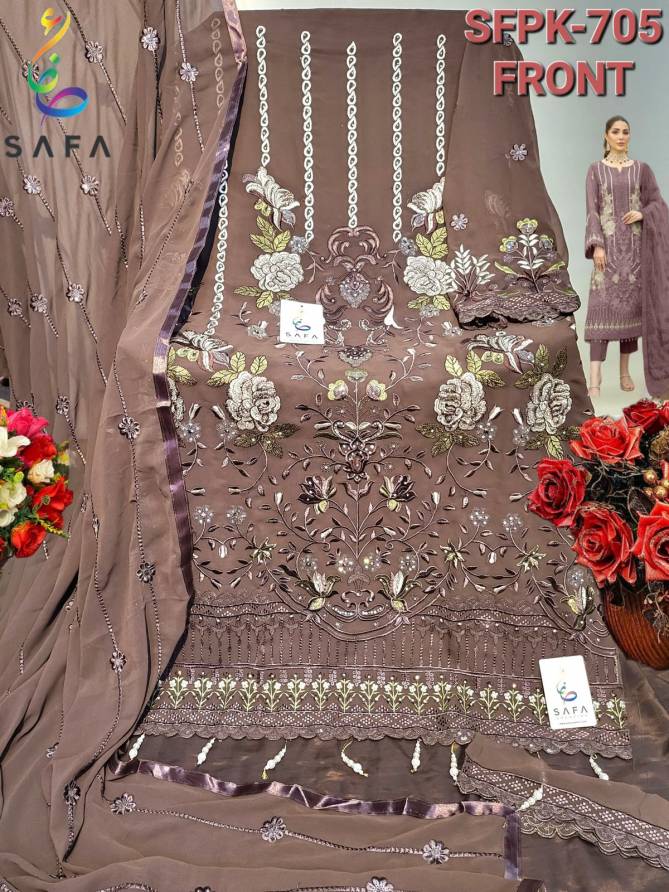 SF PK 705 Safa Embroidery Georgette Pakistani Suits Wholesale Price In Surat